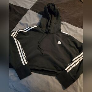 Adidas Black Cropped Hoodie